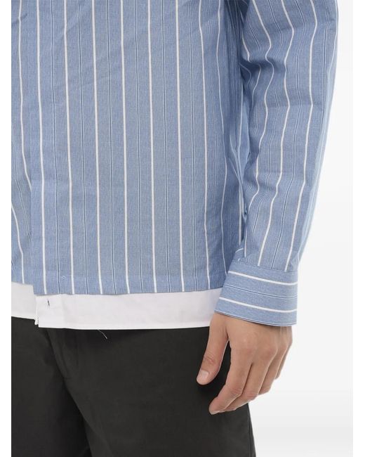 Neil Barrett Blue Striped Boxy-Fit Shirt for men