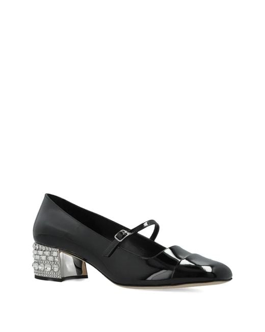 Jimmy Choo Black Elisa Crystal Pumps