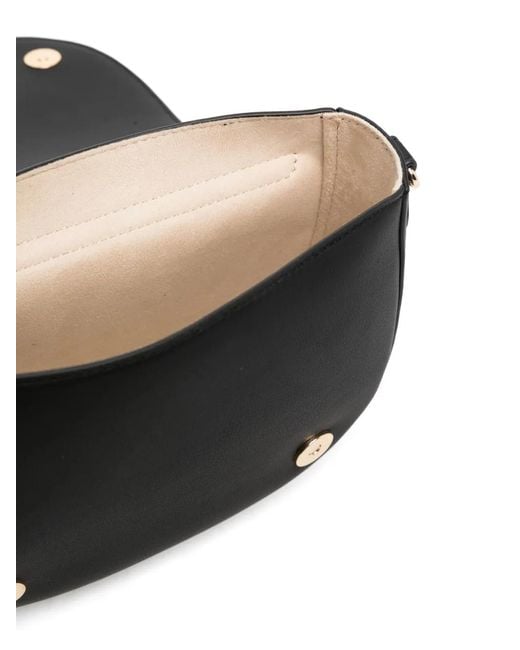 Love Moschino Black Logo-Lettering Faux-Leather Crossbody Bag