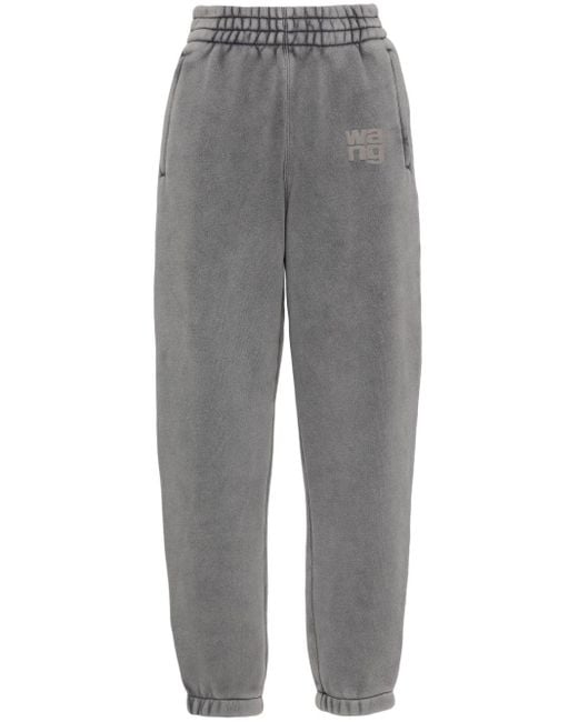 Pantalon de jogging à logo embossé Alexander Wang en coloris Gray