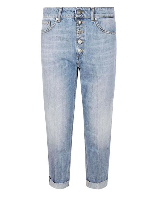 Dondup Blue Buttoned Cotton Jeans