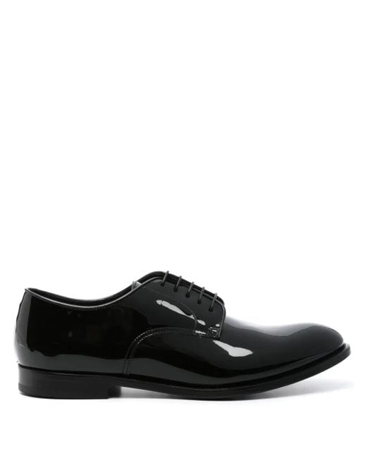 Doucal's Black Patent-Leather Derby Shoes for men