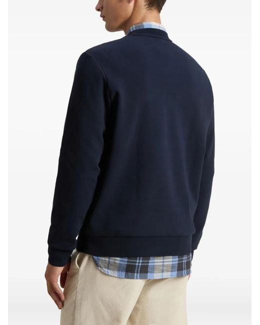 Woolrich Blue Logo Interlock Crew-Neck Sweater for men
