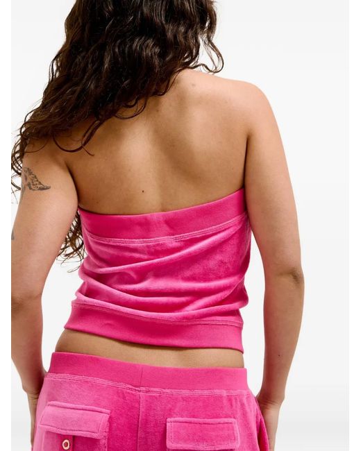 Juicy Couture Pink Heritage Velour Tube Top