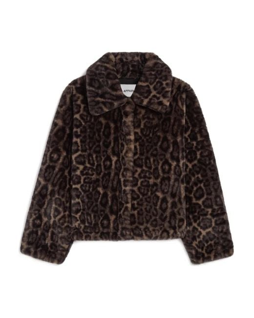 Apparis Brown Elis Leopard-Print Jacket