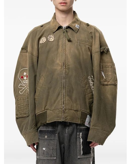 Maison Mihara Yasuhiro Green Sun Faded Like Bomber Jacket for men