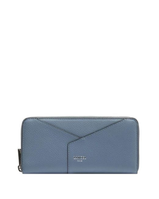 Lancel Blue Long Envelope Zip Around Wallet