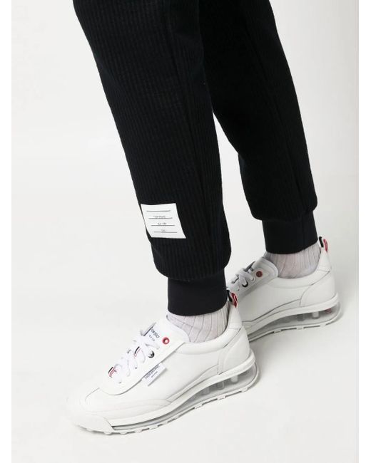 Thom Browne Black Seersucker Track Pants
