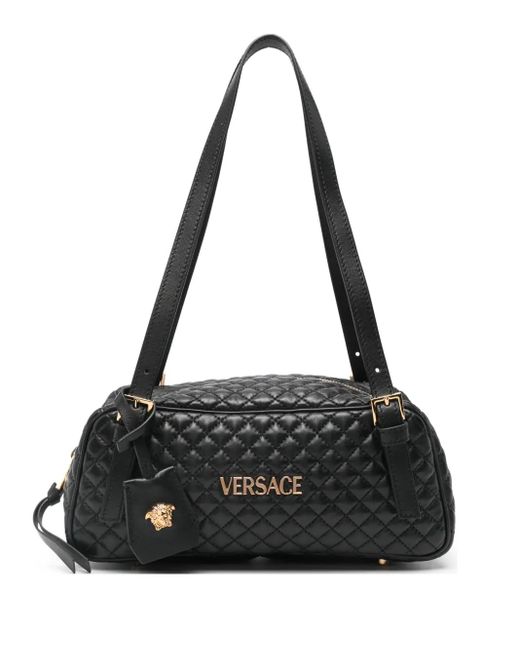 Borsa A Spalla Trapuntata Piccola di Versace in Black