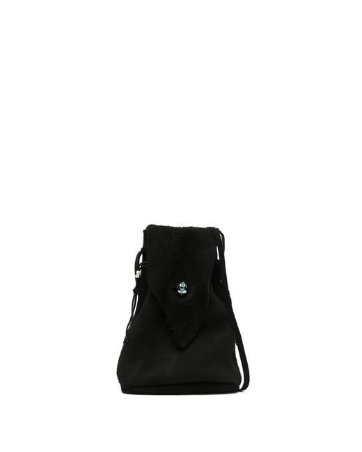 Undercover Black Leather Messenger Bag for men