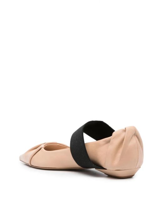 Bruno Frisoni Multicolor Pointed-Toe Leather Ballerina Shoes