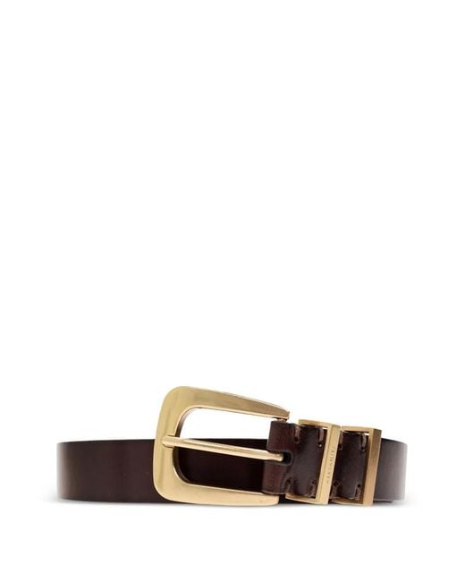 AllSaints White Buckle-Fastening Leather Belt