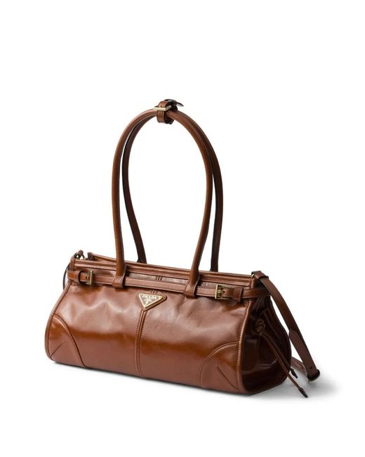Prada Brown Bonnie Medium Leather Handbag