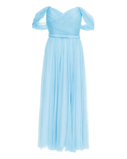 Ana Radu Blue Off-Shoulder Tulle Dress