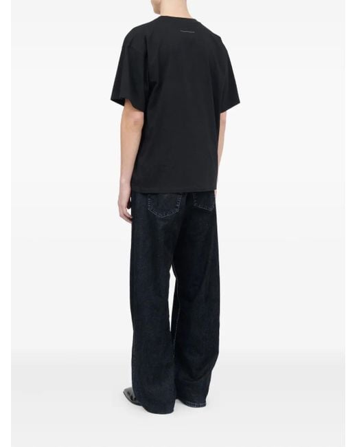 Camiseta con estampado Numbers MM6 by Maison Martin Margiela de hombre de color Black