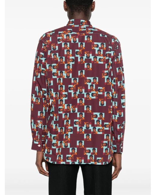 Comme des Garçons Red Pop-Art Print Shirt for men