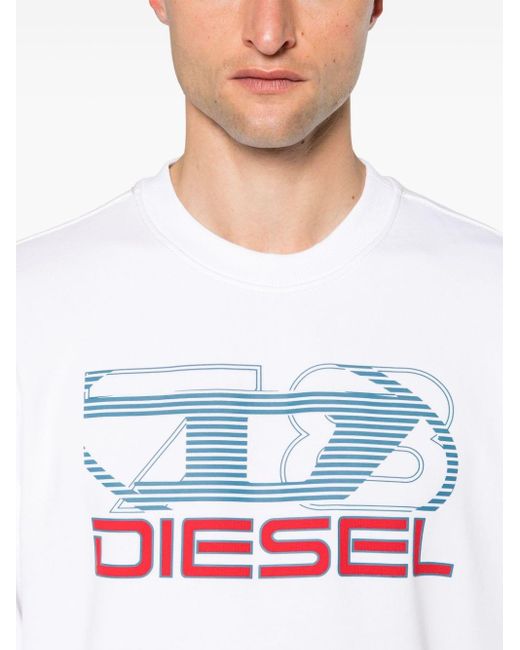 DIESEL White S-ginn-k43 Jersey Sweatshirt for men
