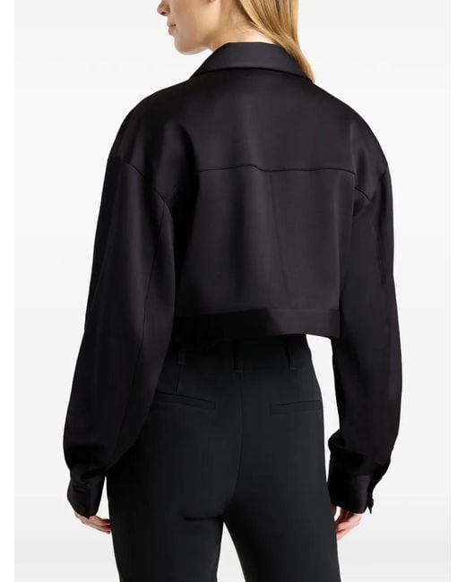 Cinq À Sept Black Damoni Gemstone-Embellished Cropped Jacket