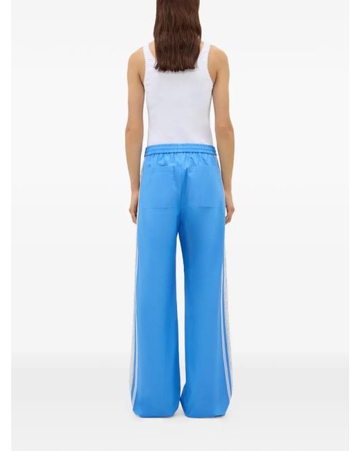 MSGM Blue Lace Trim Trousers