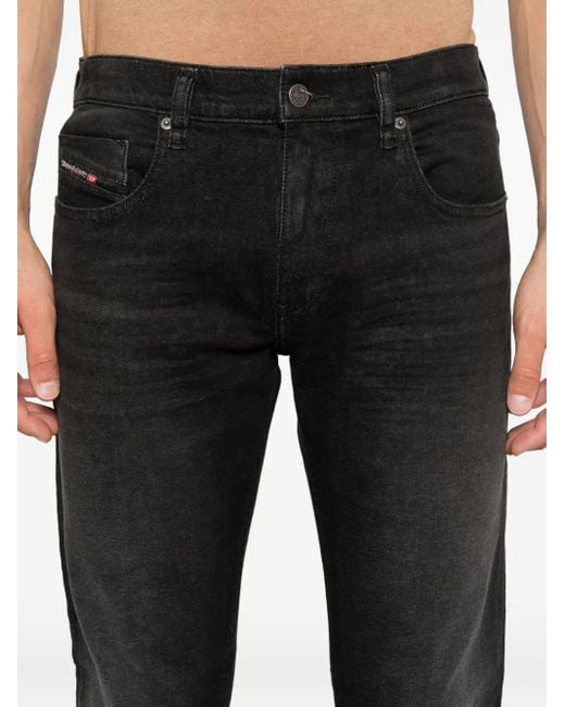 DIESEL Black Jeans With Logo Plaque for men