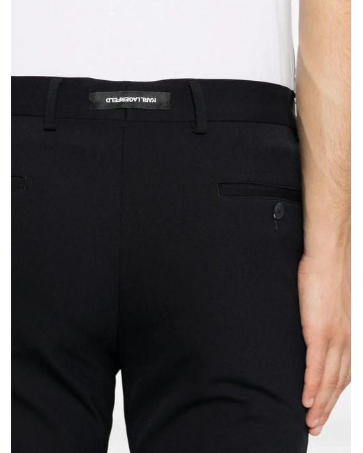 Karl Lagerfeld Black Logo-Patch Trousers for men