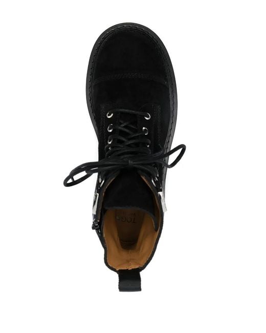 Toga Virilis Black Suede Lace-Up Boots for men