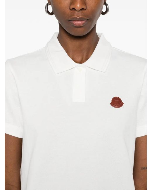 Moncler White Short-Sleeve Polo Shirt
