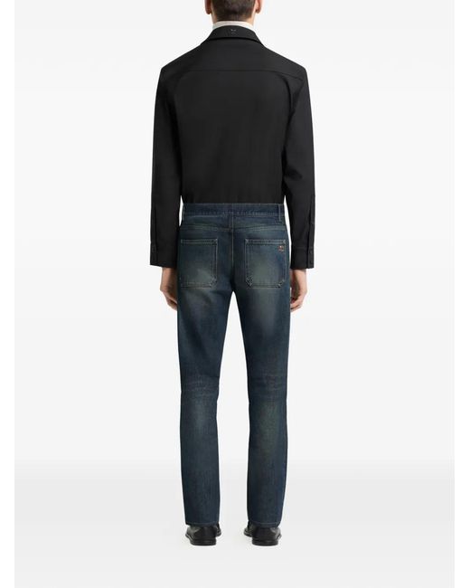 Courreges Blue Straight-Leg Jeans for men