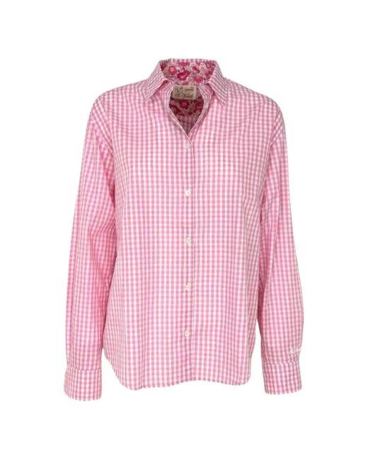 Mc2 Saint Barth Pink Meredith Gingham-Checked Shirt