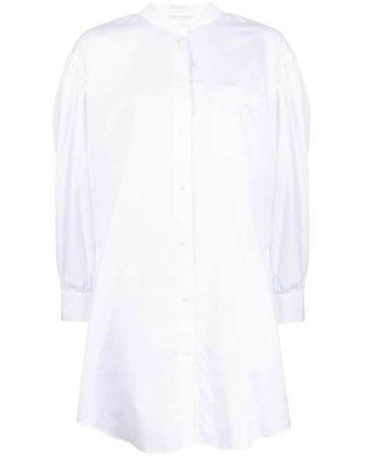 Simone Rocha White Band-collar Cotton Shirt Dress