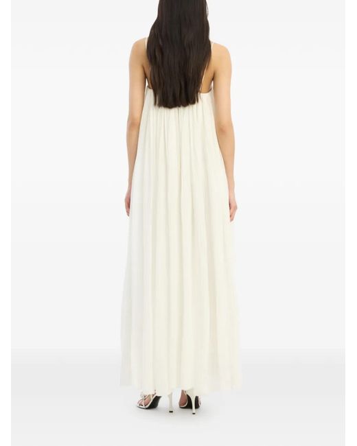 ROTATE BIRGER CHRISTENSEN White Pleated Strap Dress