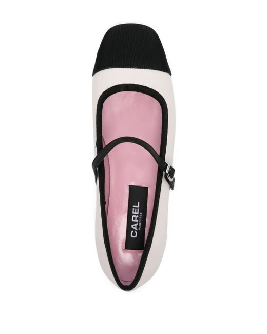 CAREL PARIS White Ballerinas aus Leder