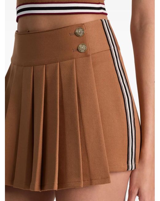 Alice + Olivia Noah Geplooide Skort Met Zijstreep in het Brown