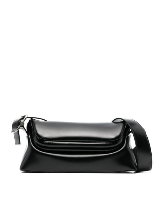 OSOI Black Folder Brot Leather Shoulder Bag