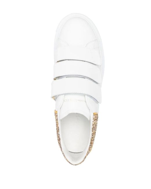 McQueen White Touch-Strap Low-Top Sneakers