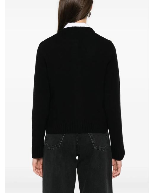 Ganni Black Argyle Cardigan