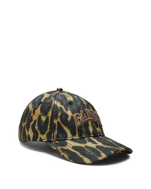 Ganni Green Printed Nylon Cap