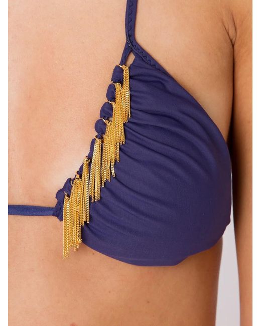 Amir Slama Blue Triangle Bikini Top
