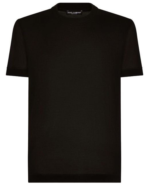 メンズ Dolce & Gabbana クルーネック シルクtシャツ Black
