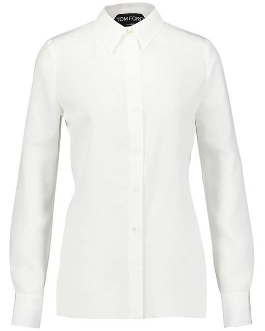 Tom Ford サテン シャツ White