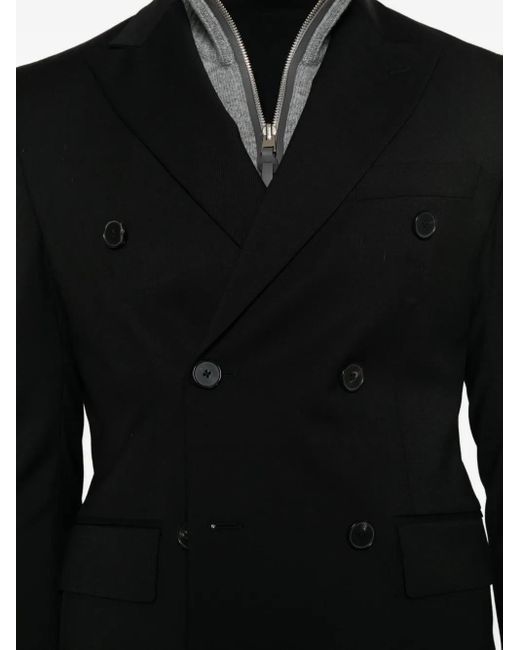 Amaranto Black Double-Breasted Blazer for men
