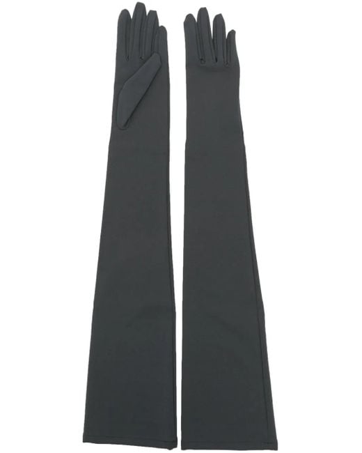 Dolce & Gabbana Blue Elbow-Length Stretch-Design Gloves