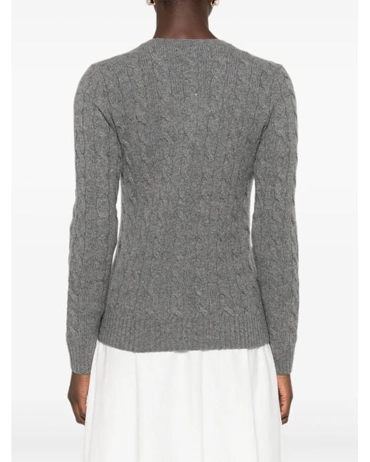 Pull En Maille Torsadée Polo Ralph Lauren en coloris Gray