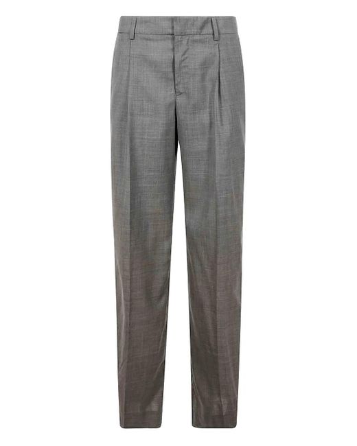 Pantalones de lana con pinzas PT Torino de color Gray