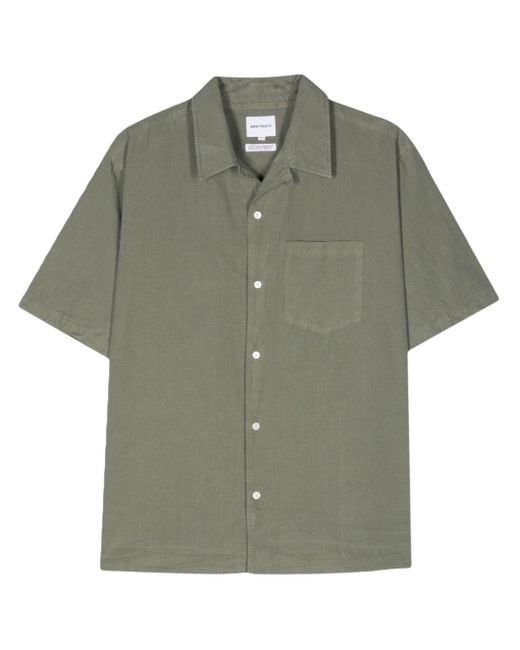 Norse Projects Green Notch-collar Short-sleeve Shirt for men
