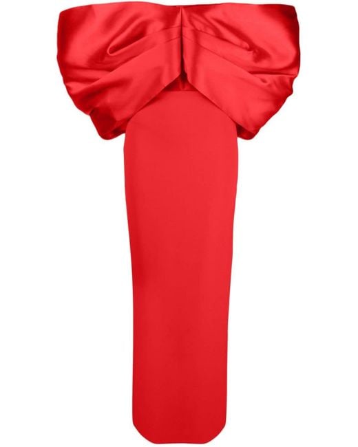 Solace London Red Filippa Off-shoulder Gown