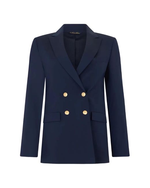 Brooks Brothers Blue Double-Breasted Button Blazer