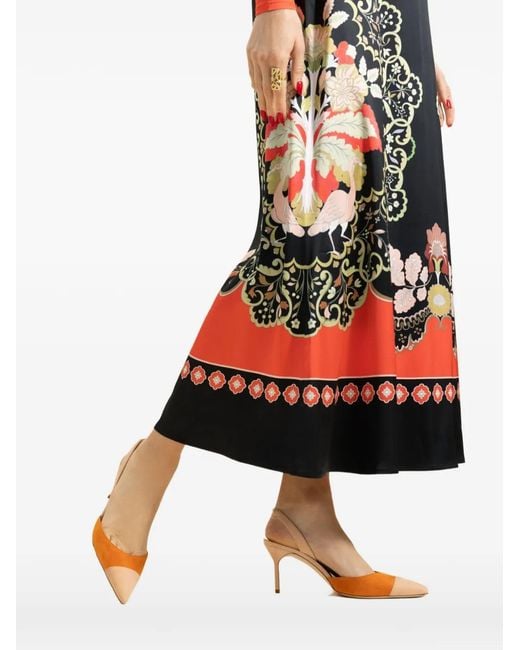 Manolo Blahnik Orange Capsli Slingback Pumps