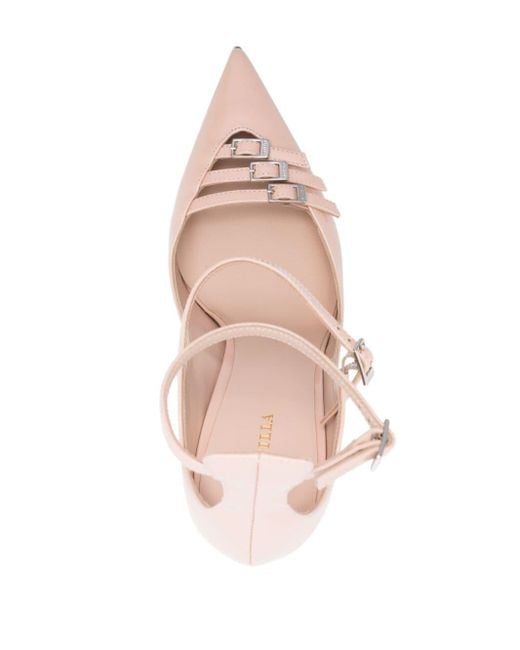 Le Silla Pink Morgana 120mm Leather Pumps