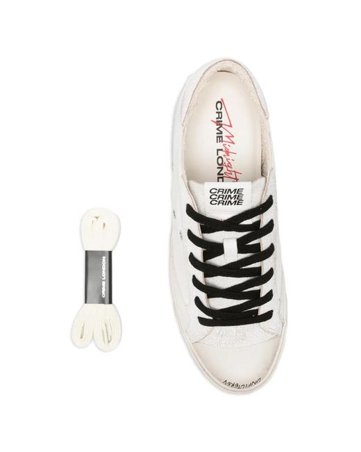 Crime London White Baskets Basses Recut En Cuir for men
